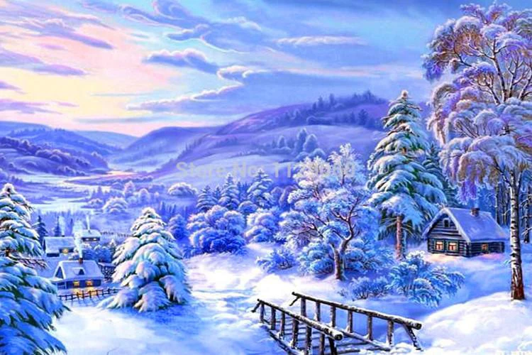 

Snowing style Embroidery Counted Cross Stitch Kits Needlework - Crafts 14 ct DMC Color DIY Arts Handmade Decor A28342
