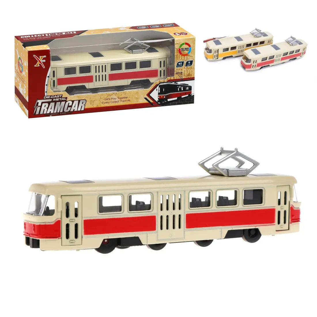 Трамвай инерционный Наша Игрушка металл свет звук коробка (XL80188L) | Игрушки и хобби