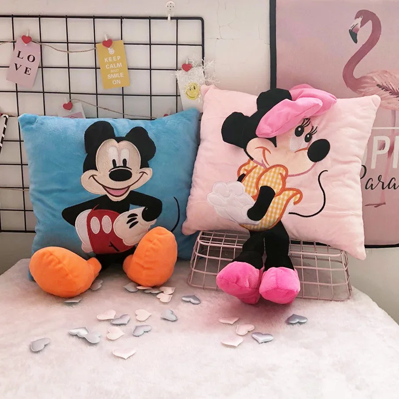 3D плюшевая подушка с Микки Маусом и Минни Маус, милые мягкие подушки с Микки и Минни, подарки для детей
