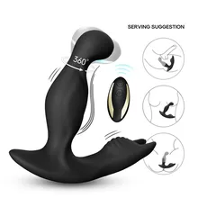 360 ° cabeça de rotação vibração butt plug próstata massageador vibrador anal plug controle remoto sem fio gay brinquedos sexuais anal para homem