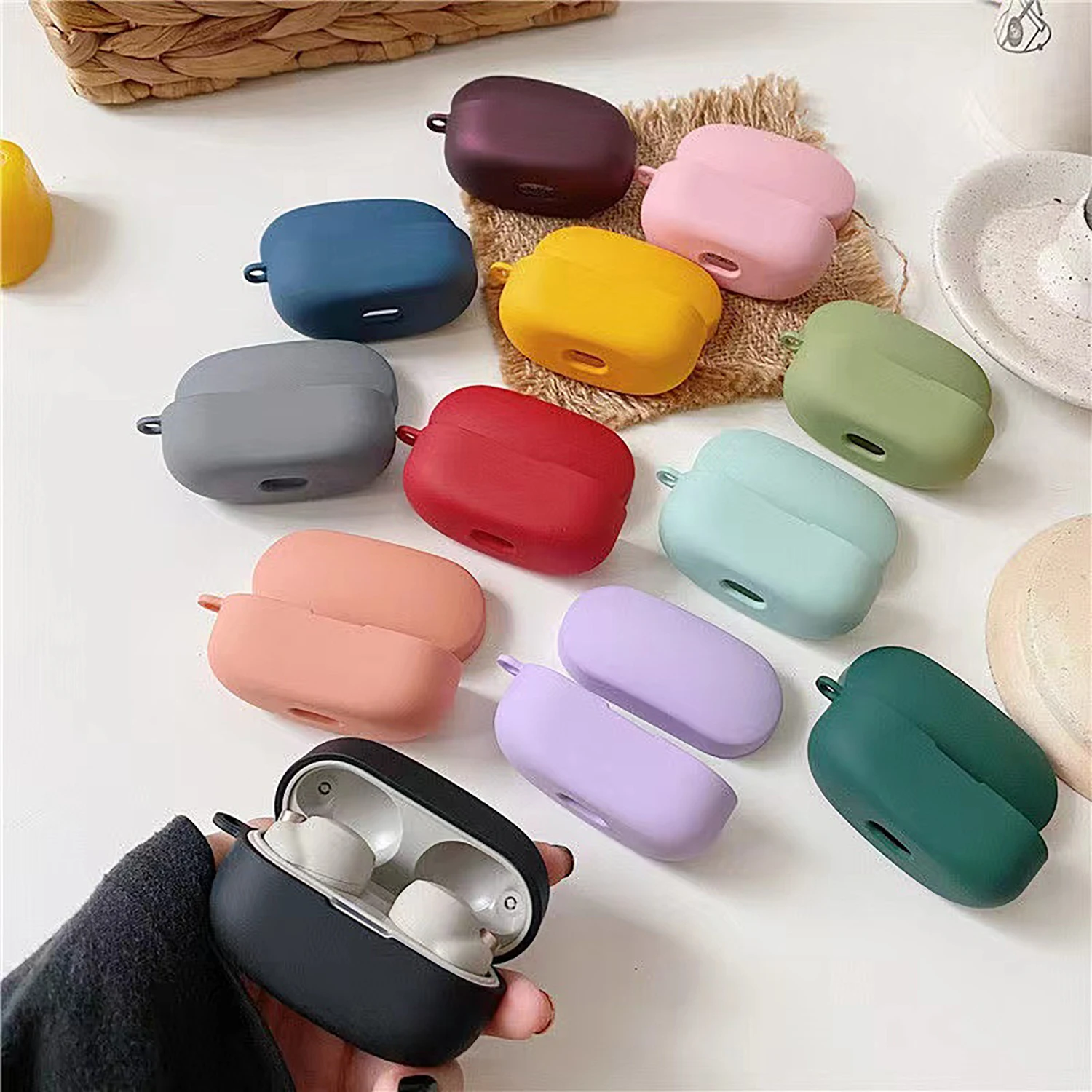Custodia In Silicone Per Sony Wf1000 Xm4 Custodia Protettiva Per Cuffie Bluetooth Xm4 Cuffie Wireless Anti-Goccia E Anti-Smarrimento