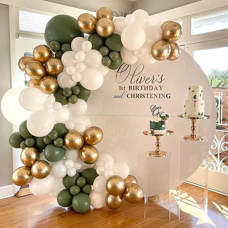 

119pcs Retro Green Balloons Garland Arch Kit Gold Ballons Wedding Birthday Party Decorations Baby Shower Party Supplies Globos