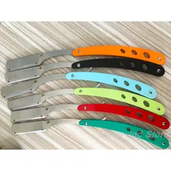 1x Colourful Professional Manual Shaver Straight Edge Stainless Steel Sharp Barber Razor Folding Shaving Beard Cutter