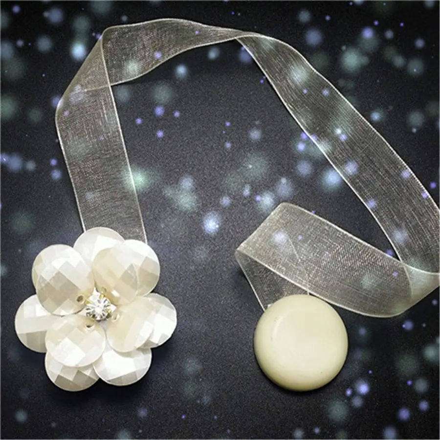 

1pc Gold Silver Flower Wire Curtains Magnet Curtains Buckle Magnetic Curtain Holder Curtain Strap Accessories