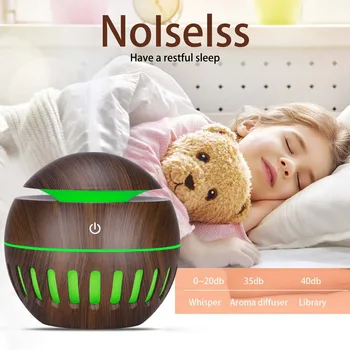 

Wholesale 130ML Air Humidifier Wood Grain Diffuser Essential Oil Diffuser Humidificador Mist Maker LED Aroma Diffusor Aromathera