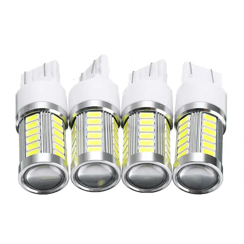 4* T20 W21W 33SMD LED No Error Car Reverse Brake Backup Dome Map Light Lamp 12V