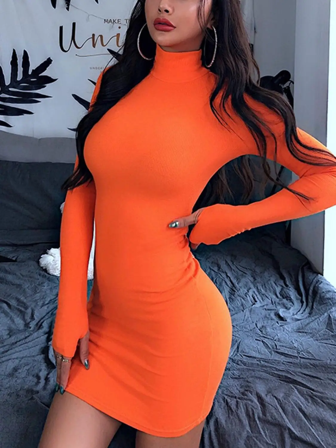 

Sexy Women Autumn Dress Skiny insidewer Bodycon Full Sleeve Evening Party Club Short Mini Dress 2019 Fashion Women Clothing