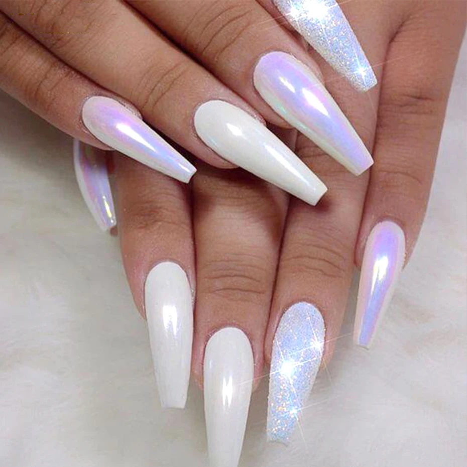 0.1g Mirror Neon Chrome Nail Glitter Powder Aurora Iridescent Effect for Nails Manicure Pigment Nail Art Decoration DustLA354