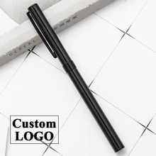 Рекламная рекламная гелевая ручка, Подарочная металлическая ручка с фирменным логотипом, креативная водная ручка, гелевая ручка с гравировкой имени, ручка для офиса и школы