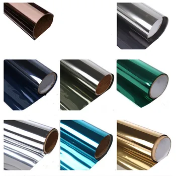

75X200cm Glass Windows Stickers Heat Insulating Film Opaque Kitchen Unidirectional Mirror Sunscreen Reflective Window Film