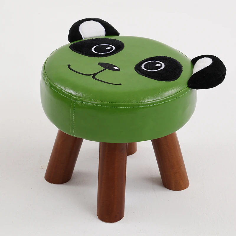 Мультяшная панда, детский домашний круглый табурет, животное, прекрасный модный креативный табурет, подушка, стул, скамейка, детская мебель - Цвет: Green 25cm B