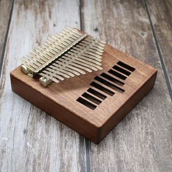 

New Type Square 17 Key Kalimba Sapele African Solid Wood Thumb Finger Piano Sanza Mbira Play with Guitar Wood Musical Instrument