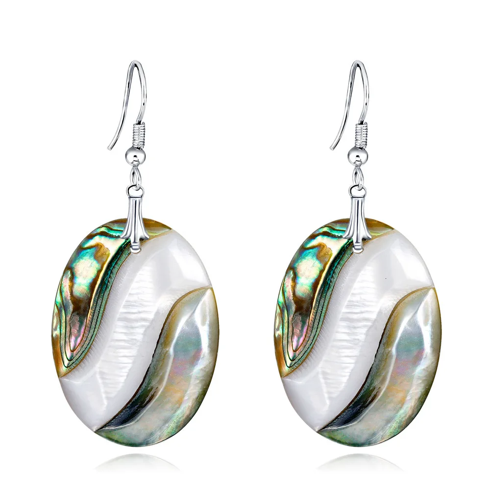 

Natural Abalone Shell Eardrop Concise Temperament Eardrop