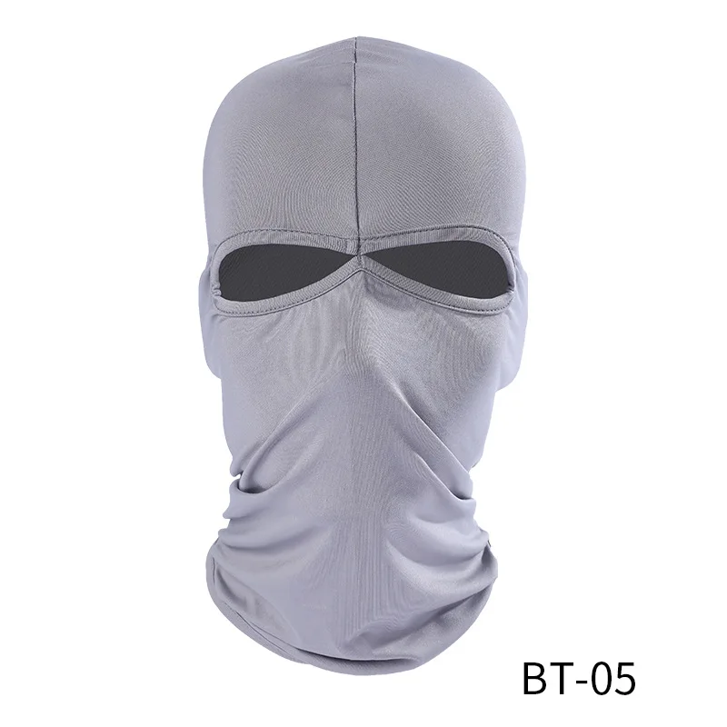 Полное покрытие лица маски для мужчин три 3 отверстия Балаклава вязаная шапка зима стрейч снег маска бини шапка Новые Черные Теплые маски для лица - Цвет: Light Gray