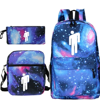 

3pcs/Set School Bag Billie Eilish Backpack Children Combination Bookbag Fashion Boys Girls School Backpack Daily Mochila