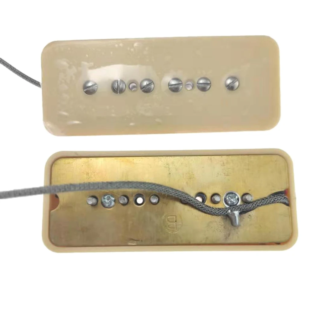 1 Set P90 Soapbar Single Coil Pickup Bridge Neck for 6 Strings Electric Guitar Replacements