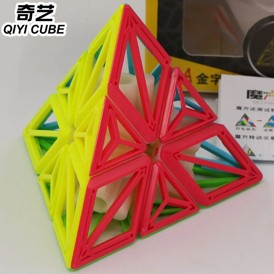 Волшебный куб головоломка QiYi XMD ДНК Пирамида 3x3x3 3x3 Специальная форма stikerless cub