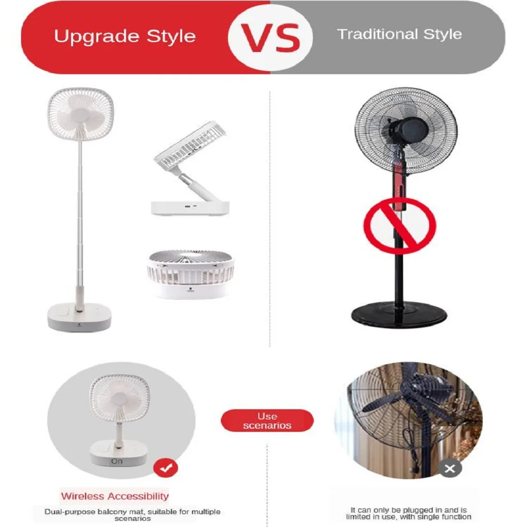 Summer Flexible Cooling Fan Portable Desktop Air Cooler USB Personal Pedestal Fan 3 Modes Ultra-quiet for Home Office Desk