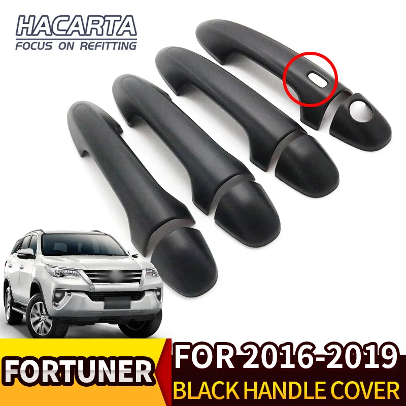 Черная ручка двери чаша крышка для fortuner ABS детали для отделки автомобиля наклейки авто аксессуары