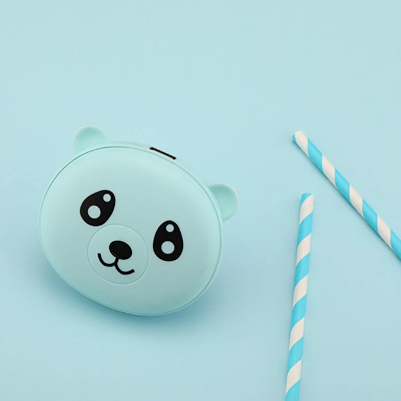 Зимний портативный USB грелка для рук мультяшный медведь перезаряжаемый мобильный Мощный мини-грелка для рук двухсторонний быстрый нагрев 4000 мАч