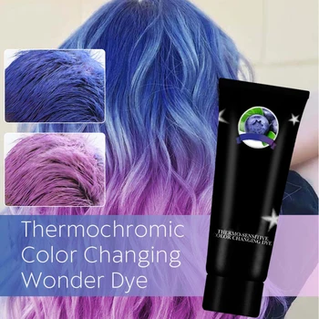 

Thermochromic Color Hair Color Cream Purple Green Blue Grey Hair Color Dye Cream Semi Permanent Paint Hair Styling Tools TSLM1