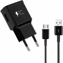 Легко присоединяемого быстродействующего Зарядное устройство для samsung Galaxy J1 J3 J5 J7 A3 A5 A7 S5 S6 S7 край S8 плюс USB настенный быстрой зарядки