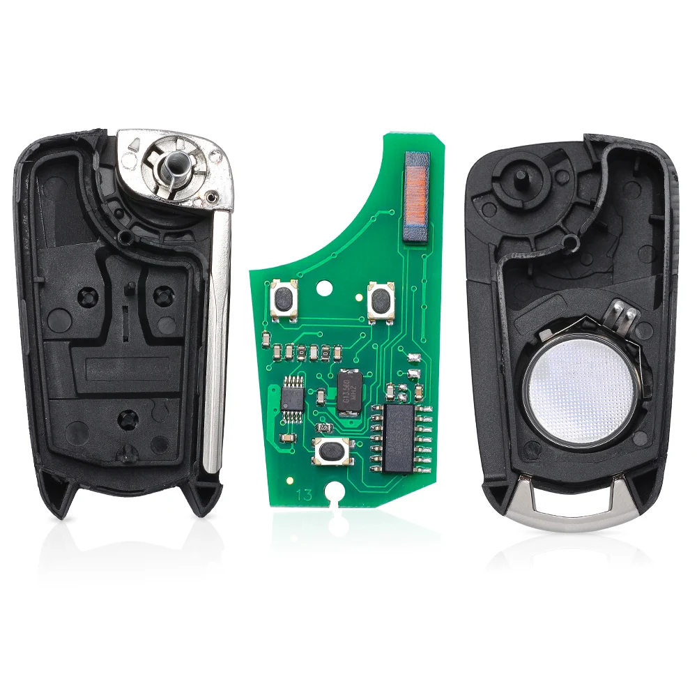 KEYECU Replacement Flip 2/3Buttons Remote Key Fob 433MHz PCF7946 for Vauxhall/Opel Vectra C Signum 2003-2007 Uncut HU43 or HU100
