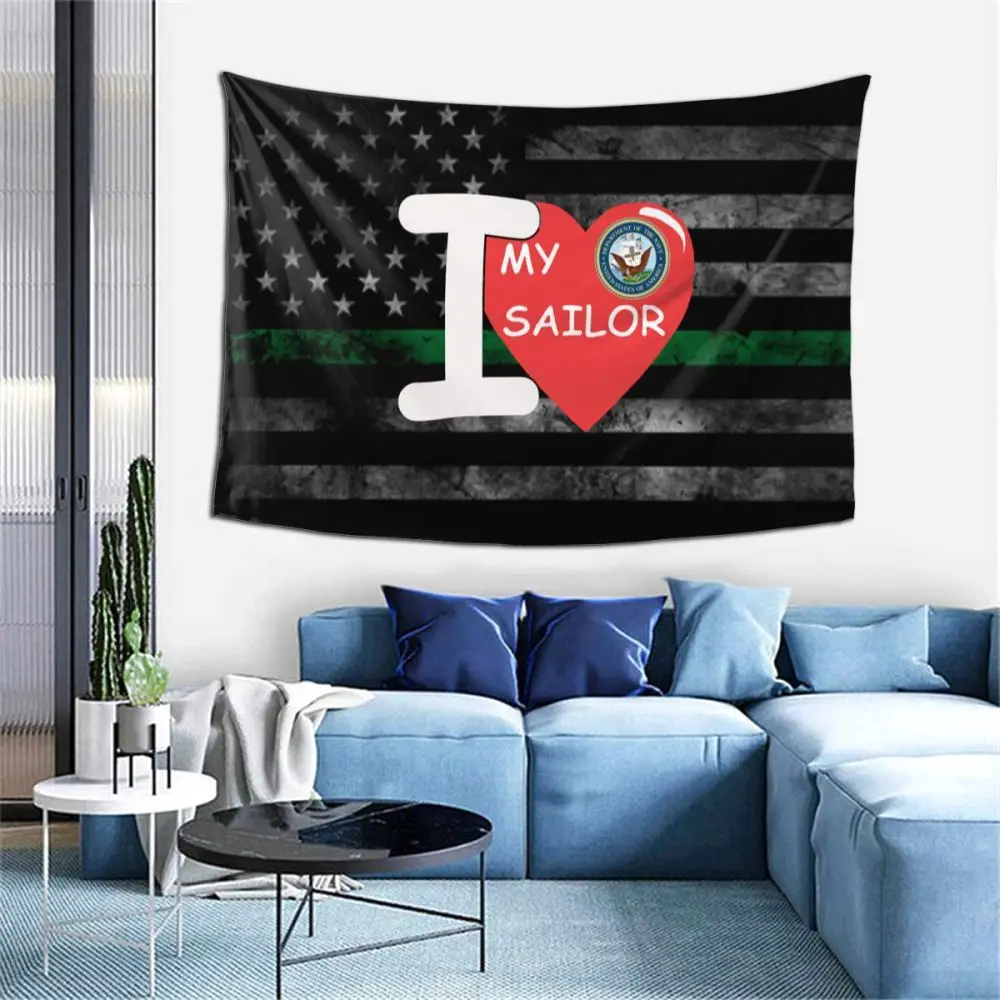 

I Love My Sailor Freedom Tapestry for Bedroom Livingroom Dormitory Wall Hanging Decoration Tapestries