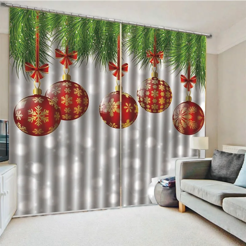 

Christmas Decorations for Home Blackout 3D Window Curtains For Living Room Bedroom Drapes cortinas Rideaux Customized size
