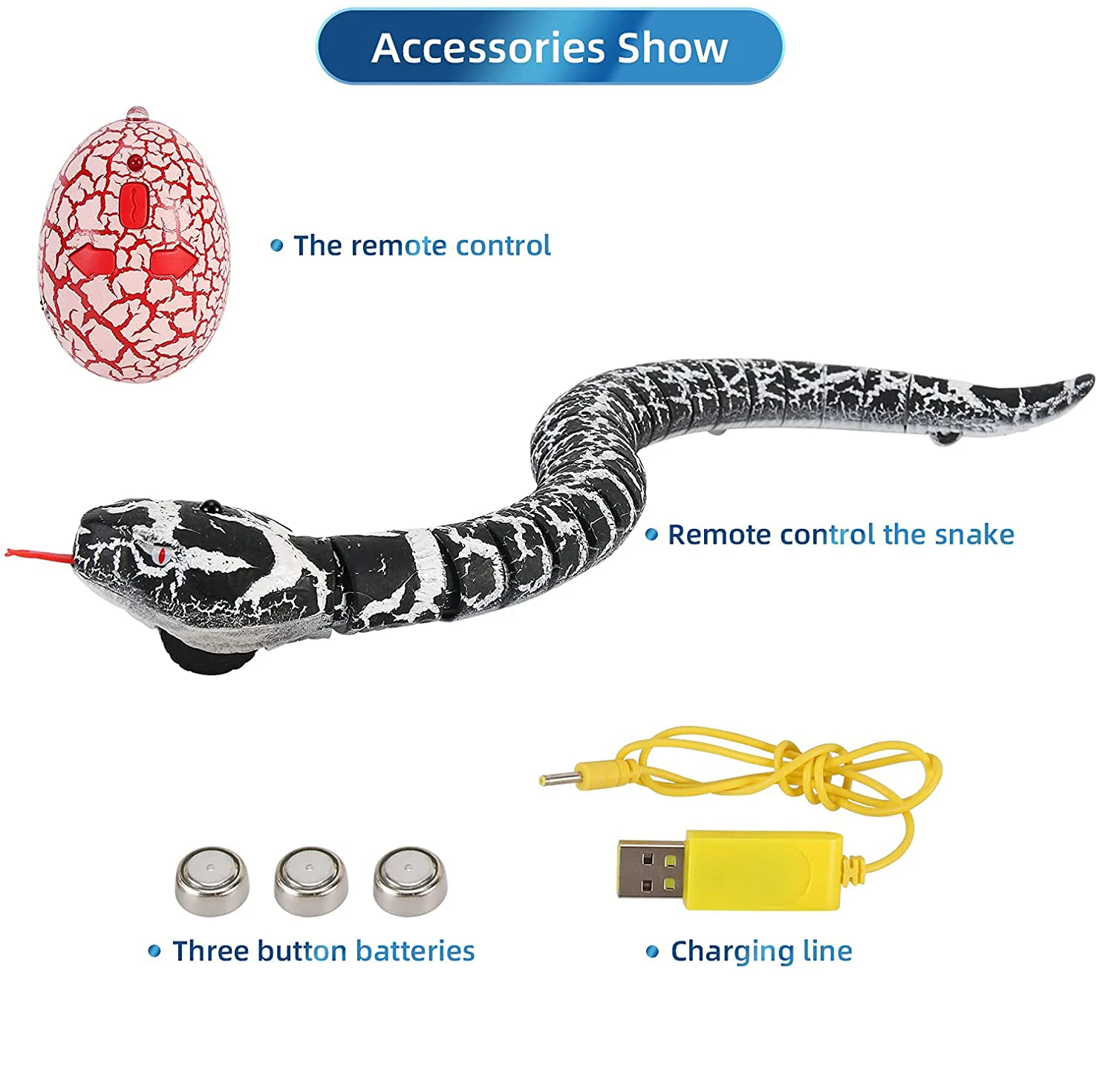 Realistic Remote Control Snake RC Animal Scary Toy Simulated Viper Trick Terrify Mischief Toys for Halloween Children Gift 4