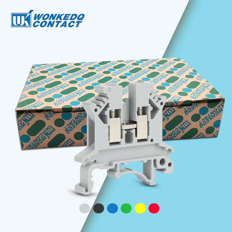 UK2.5B 6색 UK 2.5 mm² 범용 나사 Din 레일 터미널 블록 피드스루 스..