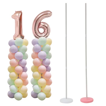 

1.5M Adjustable Length Plastic Balloon Column with Base Pole Balloon Holder Stand Support for Birthday Balloons Party Decoration