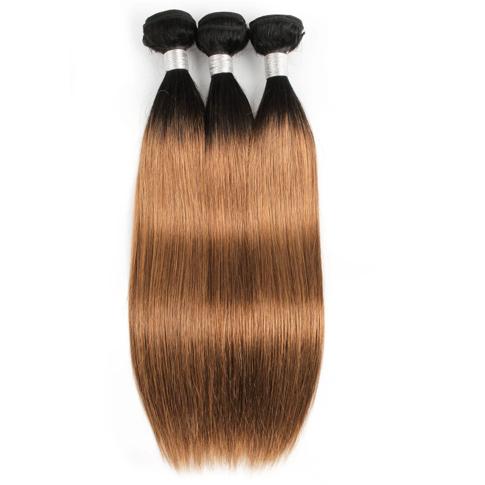 Kisshair T1b30 Straight Hair Bundles 2 Tone Ombre Medium Abnurn Hair With  Dark Roots Pre-colored Brazilian Human Hair Extension - Pre-colored Hair  Weave - AliExpress