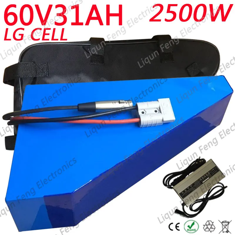 60V 30AH аккумулятора электроскутера 60V 1500W 2000W 2500W электрический велосипед батарея 60V литиевая батарея использовать сотовый телефон LG с 5А зарядным устройством