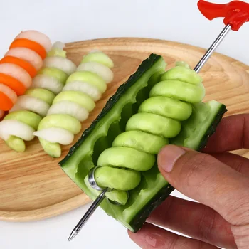 

1pcs Kitchen Accessories Utensils Stainless Creative Scroll Vegetable Cutter Fruit Vegetable Spiral Knife Kitchen Gadgets Tools