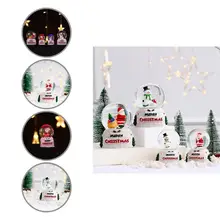 Mini boule de cristal écologique avec éclairage coloré 3D, boule de verre bonhomme de neige, ornements de noël, cadeau d'anniversaire