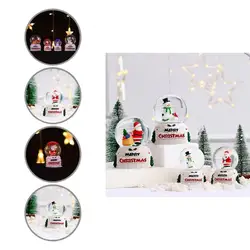 Mini boule de cristal écologique avec éclairage coloré 3D, boule de verre bonhomme de neige, ornements de noël, cadeau d'anniversaire 