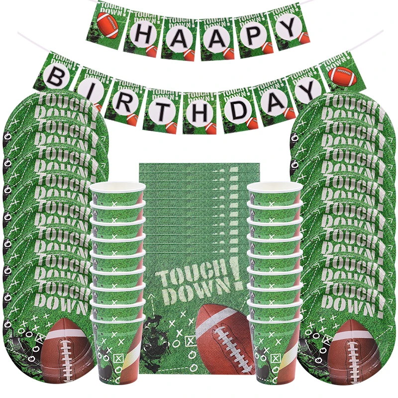 Decor De Fete A Theme Rugby Vaisselle Assiette Serviette Tasse Ballon De Football Americain Fournitures Pour Evenements Sportifs Aliexpress