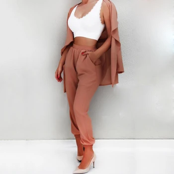 

Vintage High Waist Solid khaki Pants Summer Office Lady Workwear Trousers Women Elegant Pocket Pencil Pants