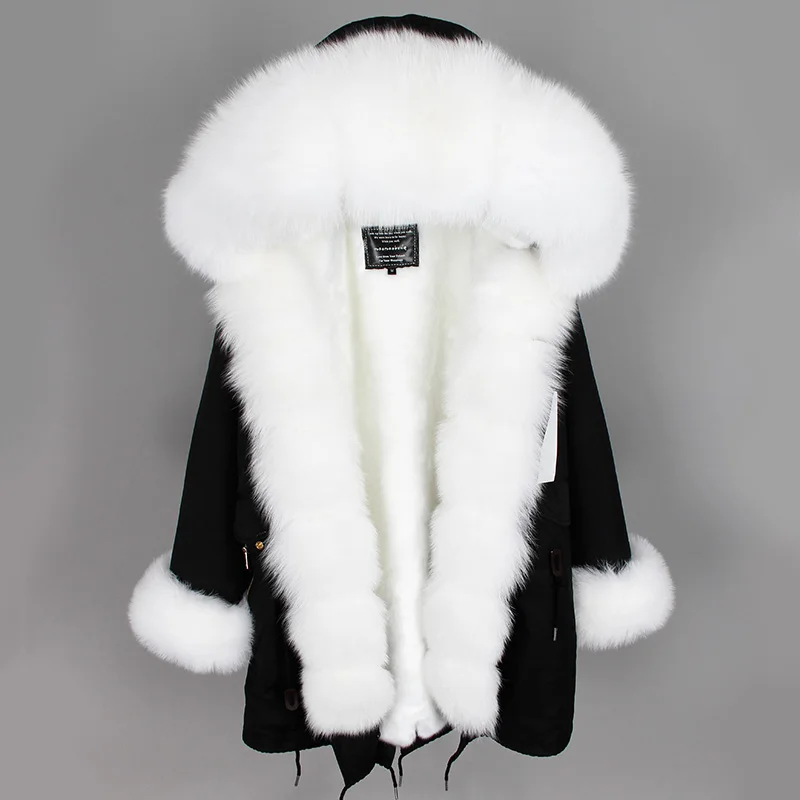 

Waterproof Long Parka Winter Jacket Women Real Fur Coat Natural Fox Fur Collar Hood Thick Warm Streetwear Detachable New