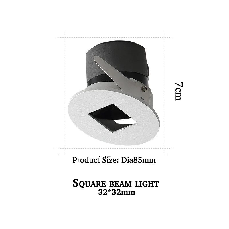 Светодиодный прожектор 5 Вт 7 Вт COB высококлассный гостиничный инженерный светильник встроенное светодиодное коммерческое освещение супер светодиодный настенный светильник - Цвет: Square beam light
