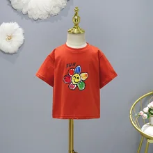 

Kids Clothes Girls T-Shirt Casual Costume Tees Cute Sunflower Print Summer 3-11 Years Daily Tops For Girl Children's Clothing