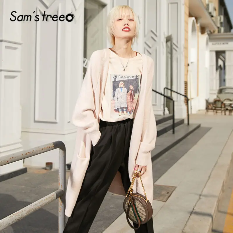 Najtaniej SAM S TREE Multicolor jednokolorowa na co dzień dzianinowa sweter rozpinana damska 2020 zimowa jednoczęściowa guzik z długim rękawem miękkie bluzki damskie