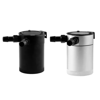 

2-Port Aluminum Oil Catch Can Reservoir Tank Oil Catch Car Compact Baffled Can Fuel Tank Parts Two Hole Breathable Kettle