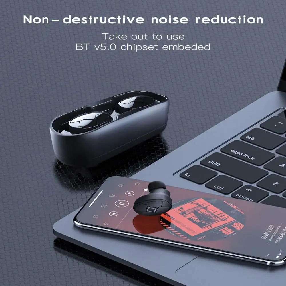 V5 TWS Bluetooth 5,0 Беспроводная Спортивная гарнитура Bluetooth наушники Двусторонняя стерео