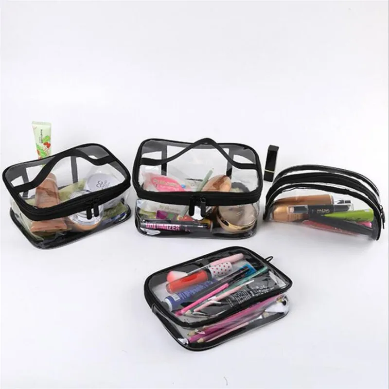 Waterproof Transparent PVC Bath Cosmetic Bag Women Make Up Case Travel Zipper Makeup Beauty Wash Organizer Toiletry Storage Kit Cosmetic Bag