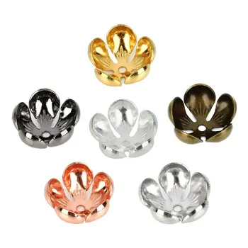 

50pcs Diy Jewelry Accessories Charms Lotus Flower Supplies Cap Hat End Stopper Beads Cap Jewelry Bracelet Material