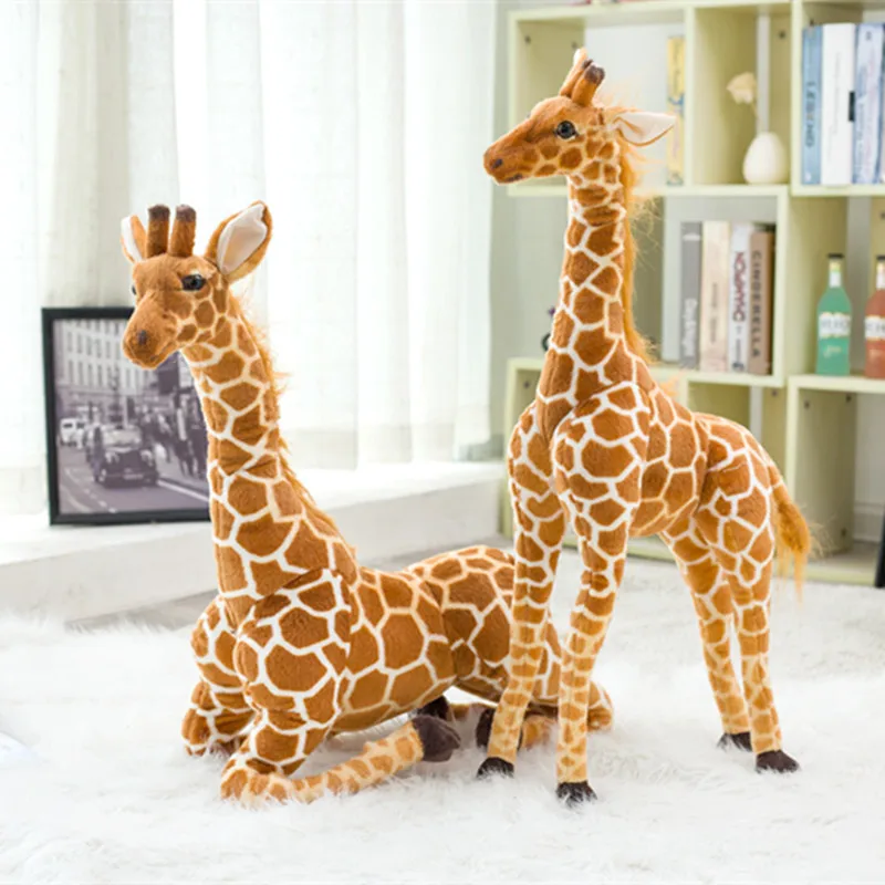 Huge Real Life Giraffe Plush Toys Cute Stuffed Animal Dolls Soft Simulation Giraffe Doll Birthday Gift Kids Girl Toy Room Decor