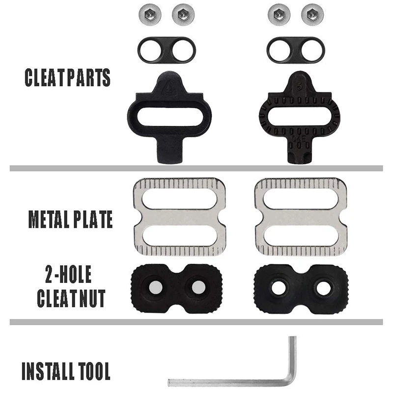 Велосипедные клипсы с шестигранным ключом 4 мм, совместимы с Шимано Spd Shoes 2 отверстия домашний спин-байк обувь, горный велосипед