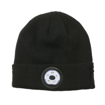 

Bluetooth 5.0 LED Hat, Built-in Stereo Speakers & Mic, USB Rechargeable LED Lighted Knit Cap for Sports and Outdoors